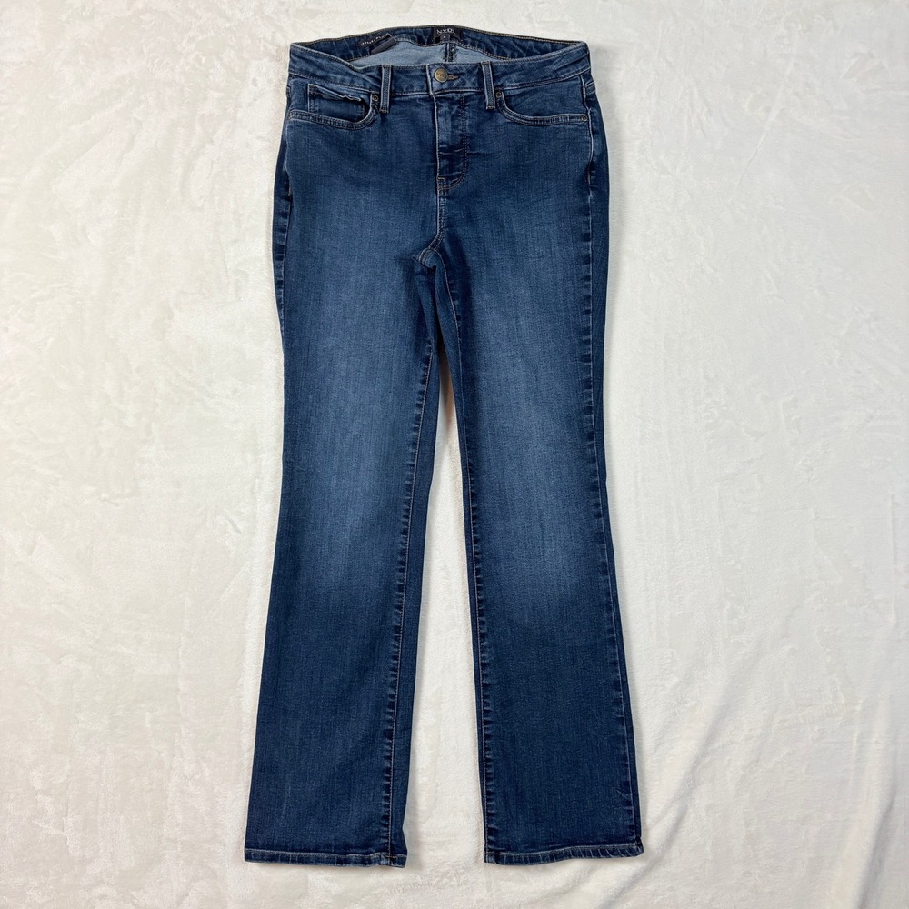 NYDJ Barbara Bootcut Jeans Womens 8 Blue Excellent Stretch High Rise Denim